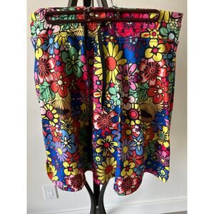 NEW Women High-Waisted Slim-Fit A-Line Print Shorts Skirt Retro Multicolor 60’s